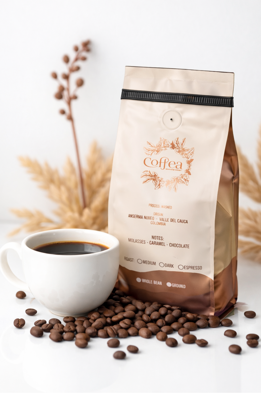 Coffea Specialty Coffee single origin Colombian beans.